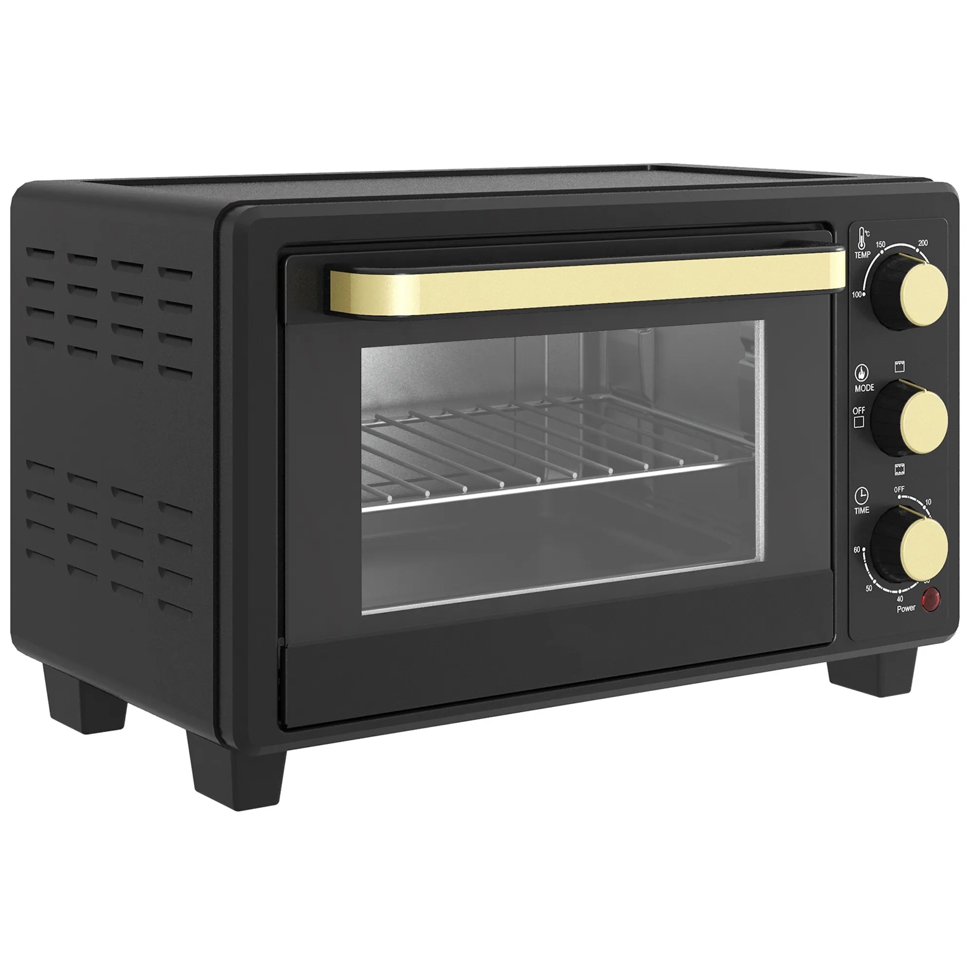 Mini orkaitė, 1600 W, 16 l, juoda ir auksinė