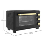 Mini orkaitė, 1600 W, 16 l, juoda ir auksinė