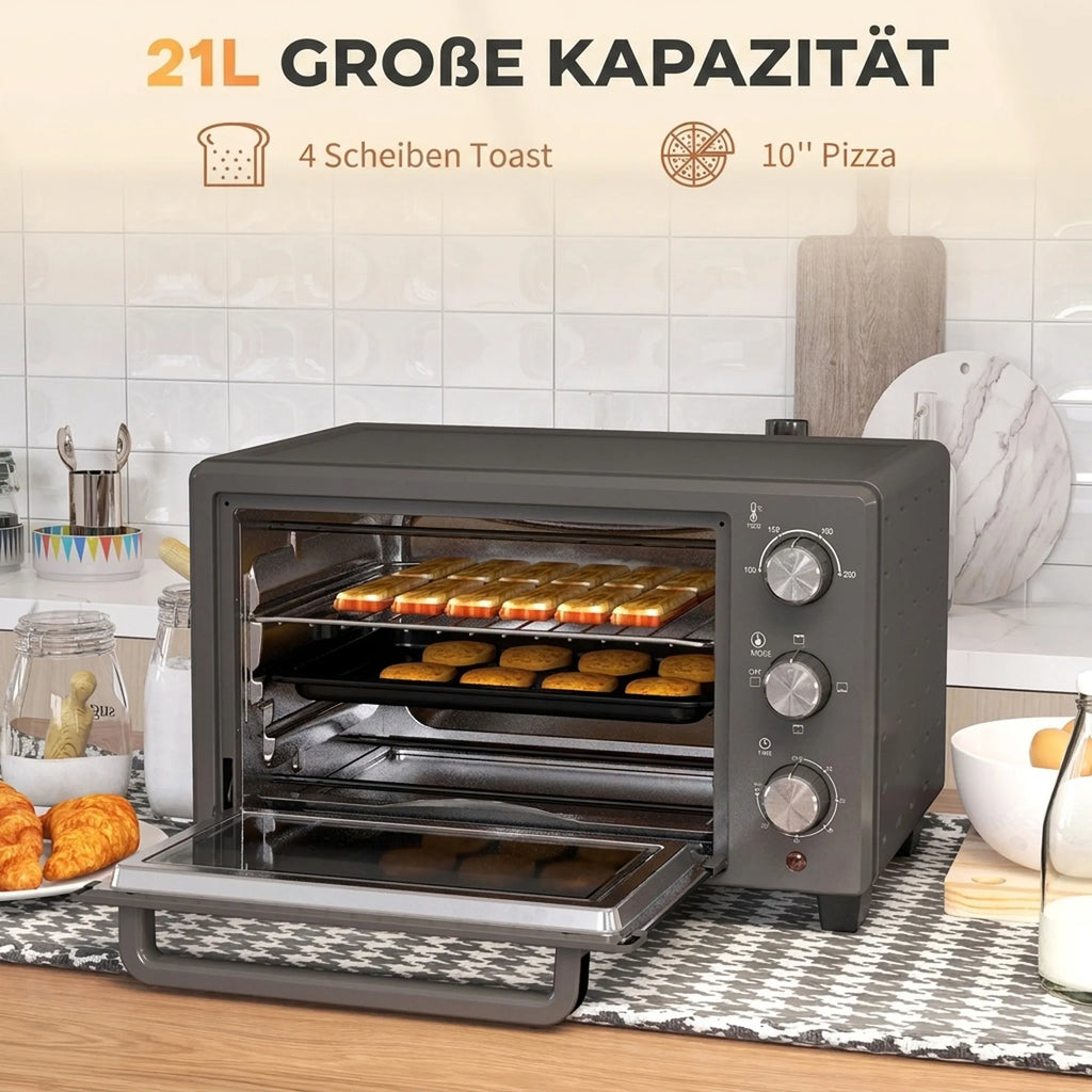 Mini orkaitė, 21 l talpos, pilka
