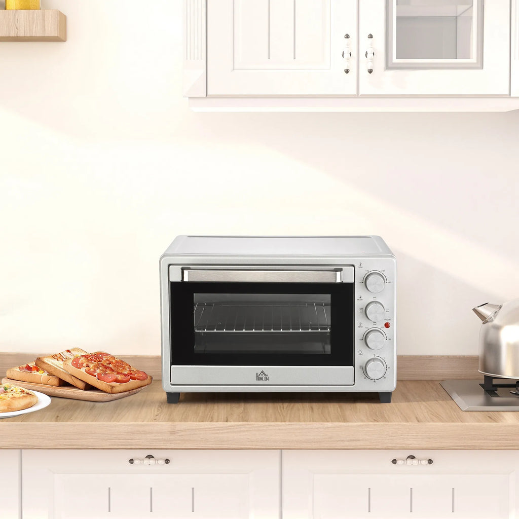 Mini orkaitė 32L, 1600 W, su laikmačiu ir 3 kepimo režimais, sidabrinė