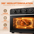 Mini orkaitė-karšto oro gruzdintuvė, 1800 W, su konvekcija ir iešmo rinkiniu