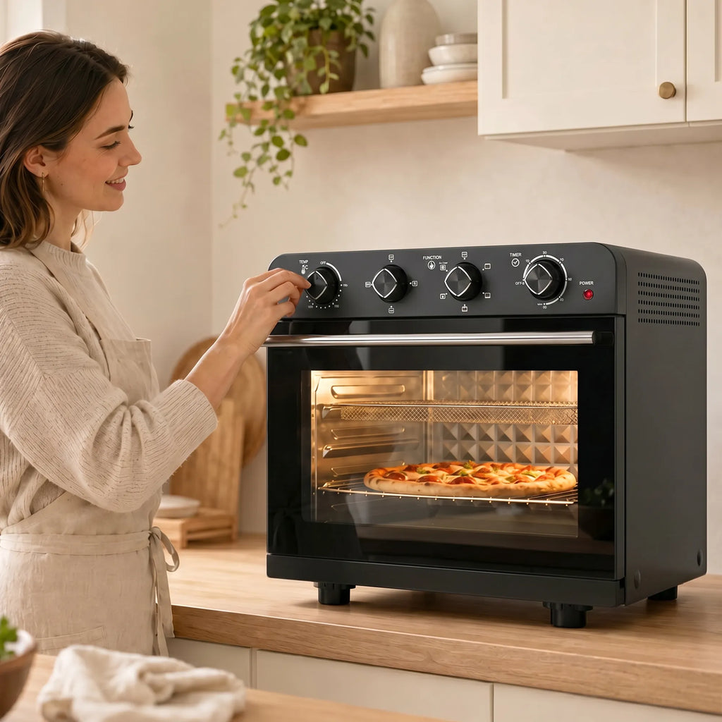 Mini orkaitė-karšto oro gruzdintuvė, 1800 W, su konvekcija ir iešmo rinkiniu