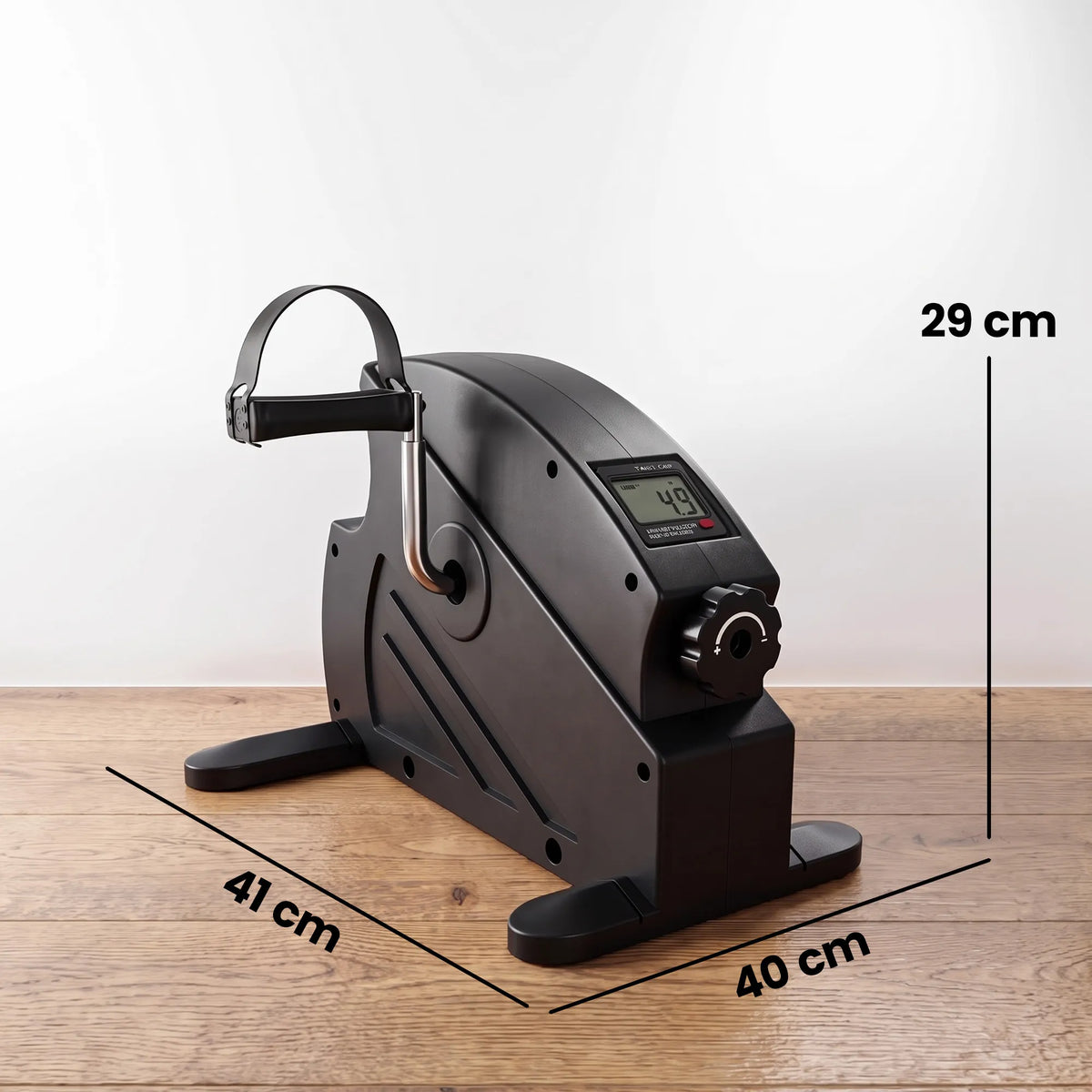 Schema su matmenimis: treniruoklio plotis 41 cm, gylis 40 cm, aukštis 29 cm