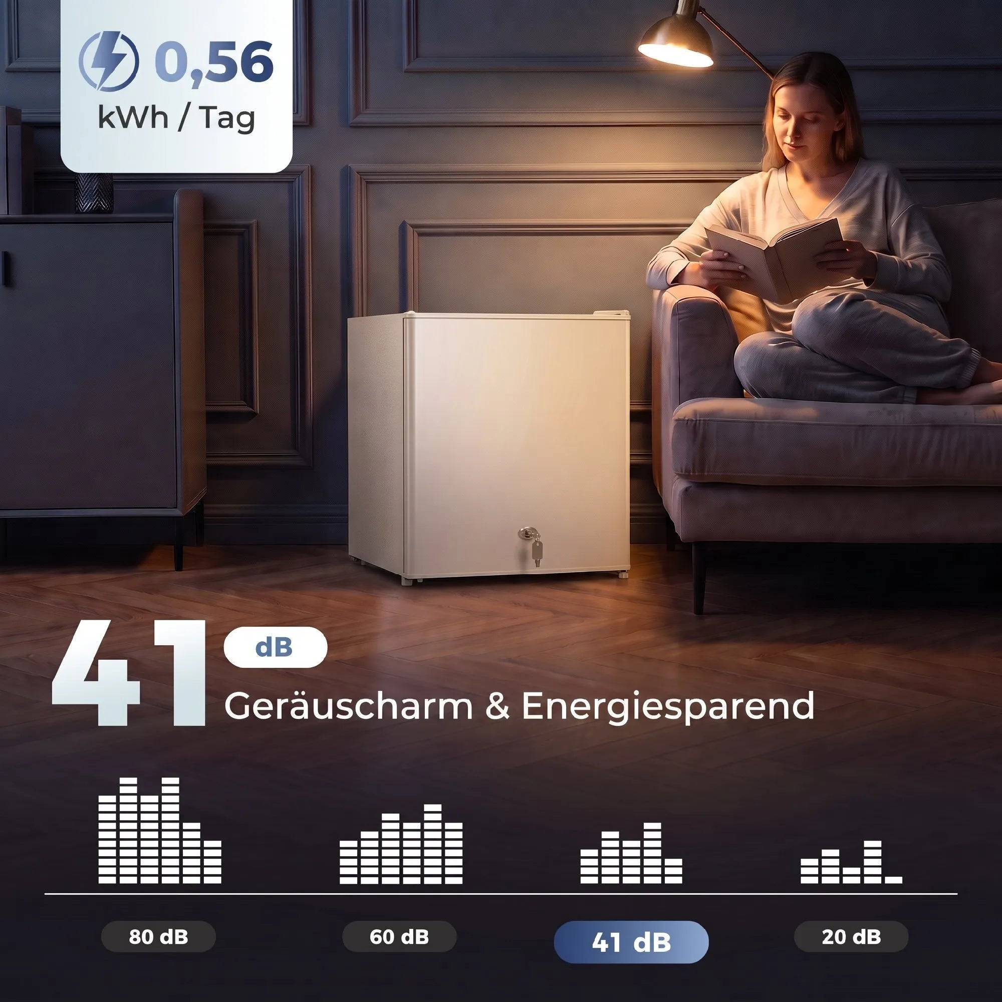 Mini šaldiklis 35 l, reguliuojama temperatūra, baltas