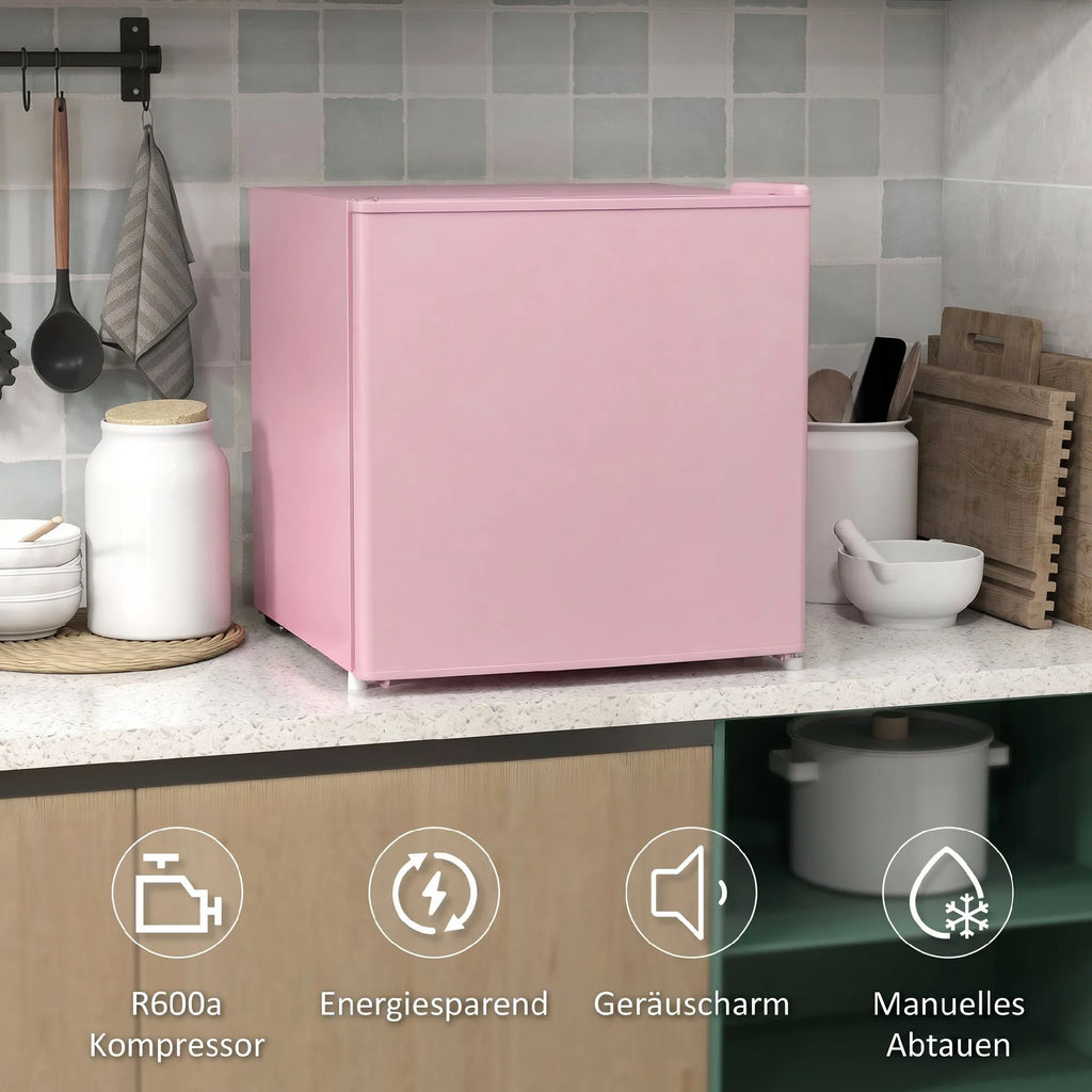 Mini šaldiklis 35 l su keičiama durų kryptimi, rožinis