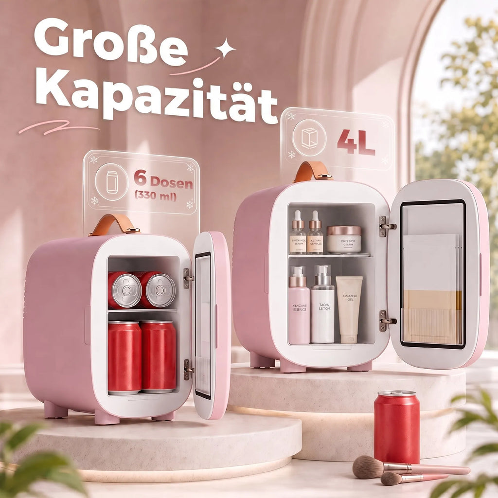 Mini šaldytuvas kosmetikai, 4 l, rožinis