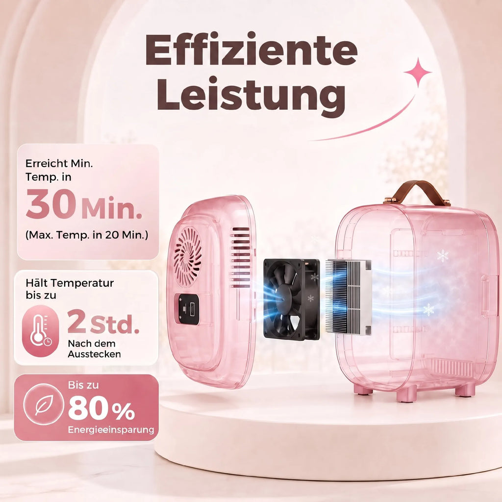 Mini šaldytuvas kosmetikai, 4 l, rožinis