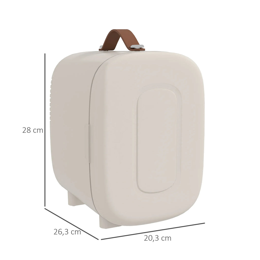 Mini šaldytuvas kosmetikai su šildymo funkcija, 4 l, kreminės spalvos