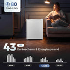 Mini šaldytuvas su šaldiklio skyriumi, reguliuojamu termostatu, vienų durų, 72,5 l, baltas