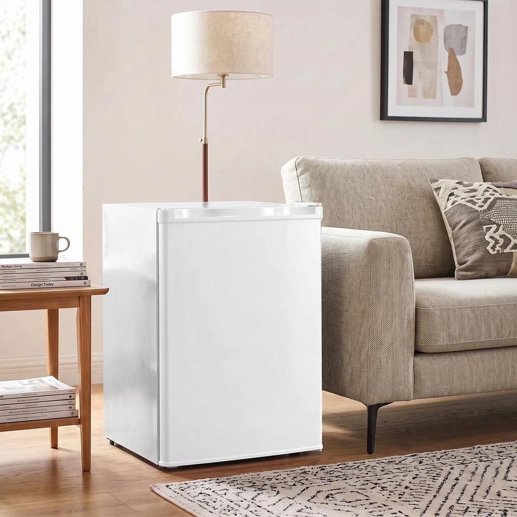 Mini šaldytuvas su šaldiklio skyriumi, reguliuojamu termostatu, vienų durų, 72,5 l, baltas