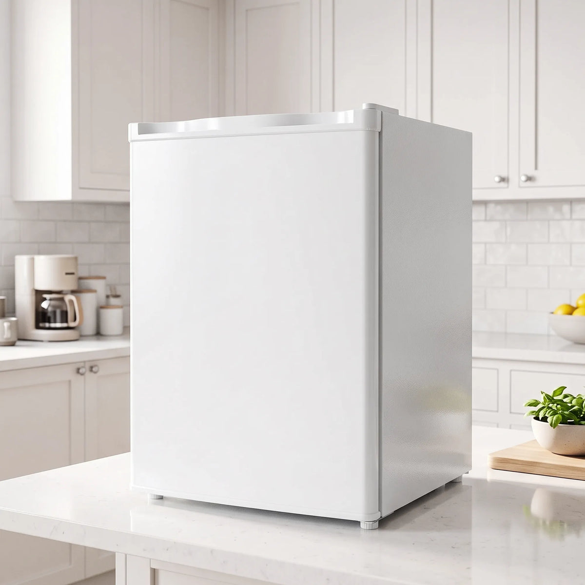 Mini šaldytuvas su šaldiklio skyriumi, reguliuojamu termostatu, vienų durų, 72,5 l, baltas