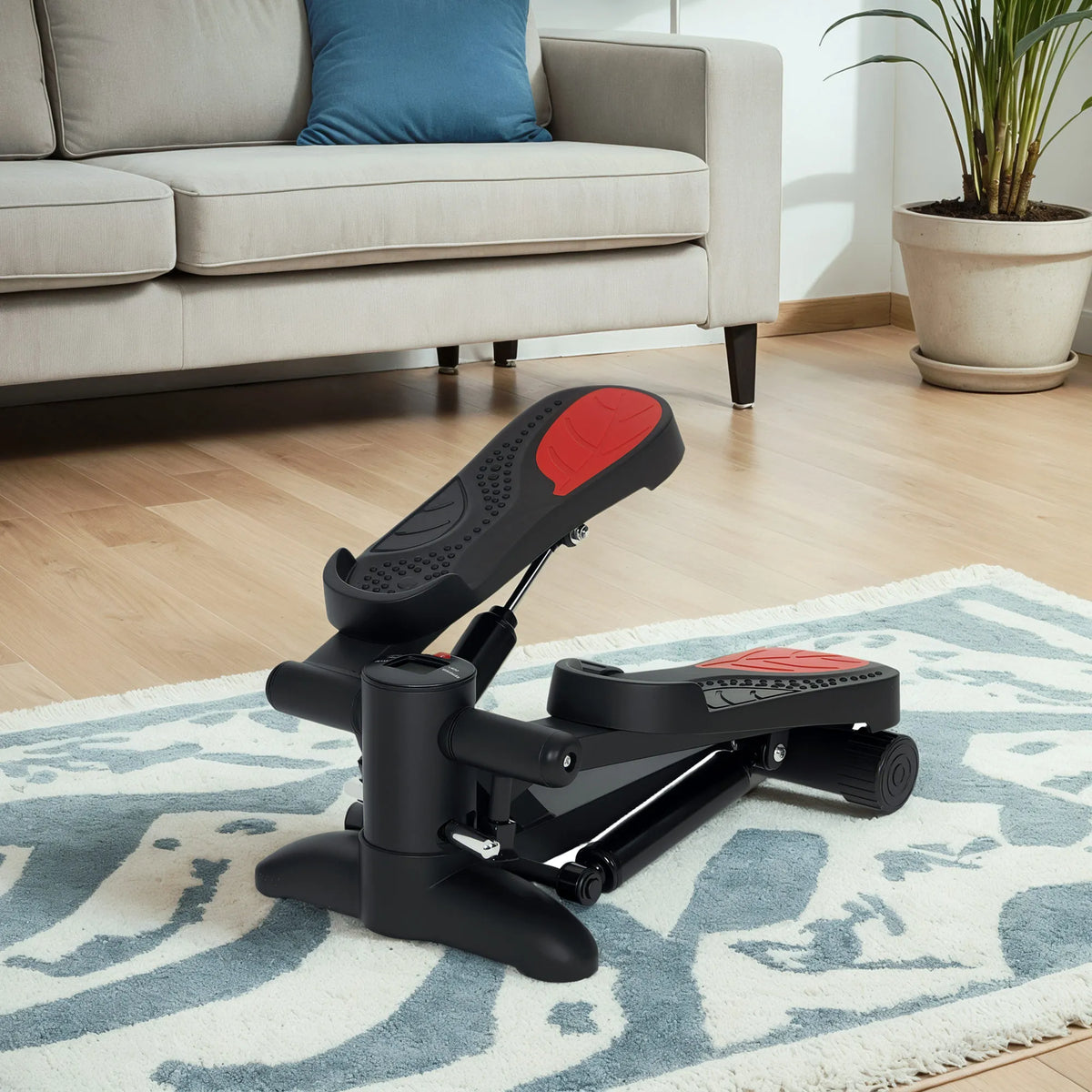 Mini steperis su LCD ekranu, iki 100 kg, juodas