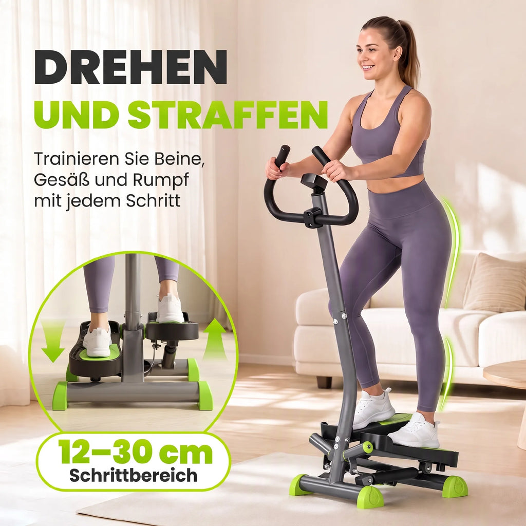 Mini steperis su LCD monitoriumi ir atrama, 100 kg