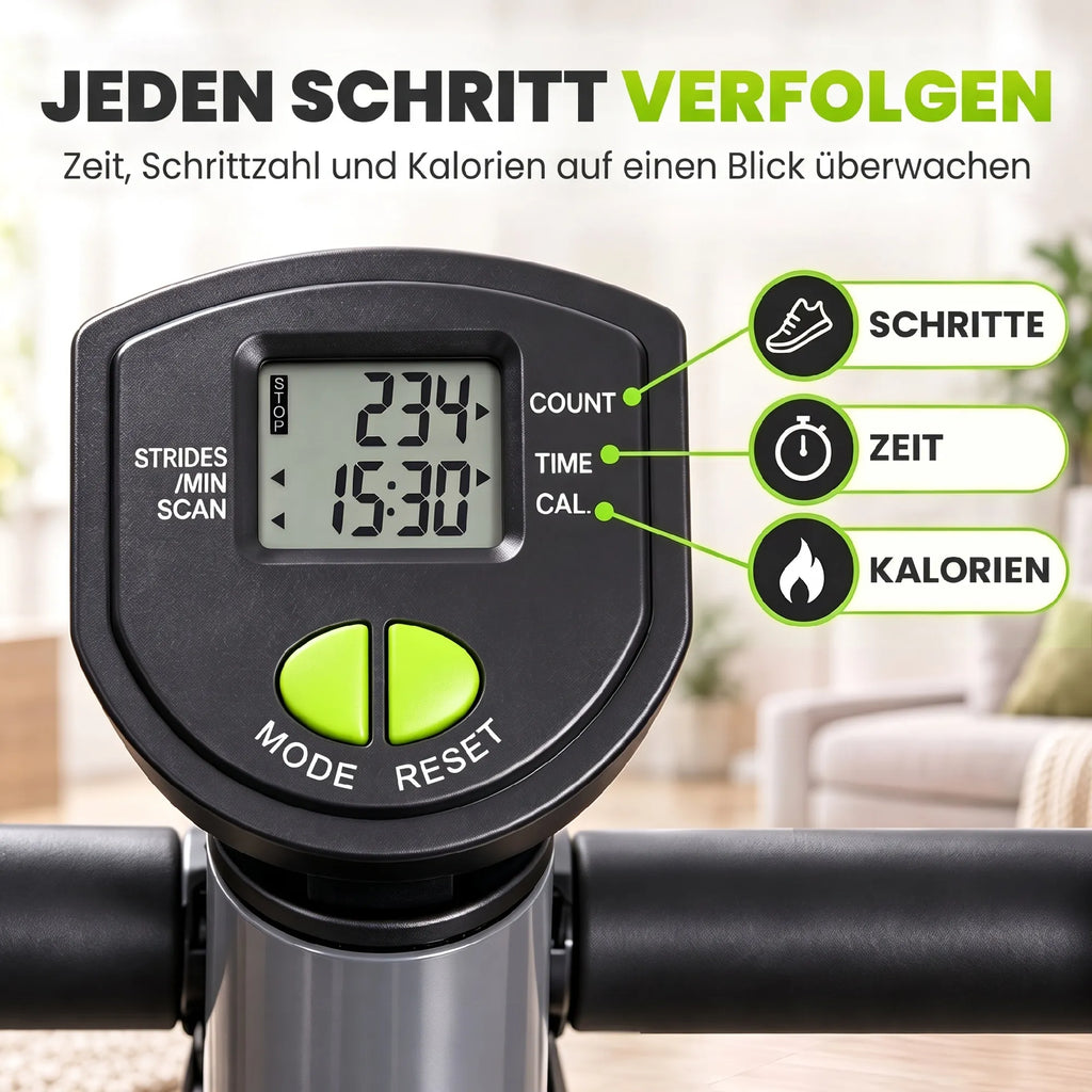 Mini steperis su LCD monitoriumi ir atrama, 100 kg