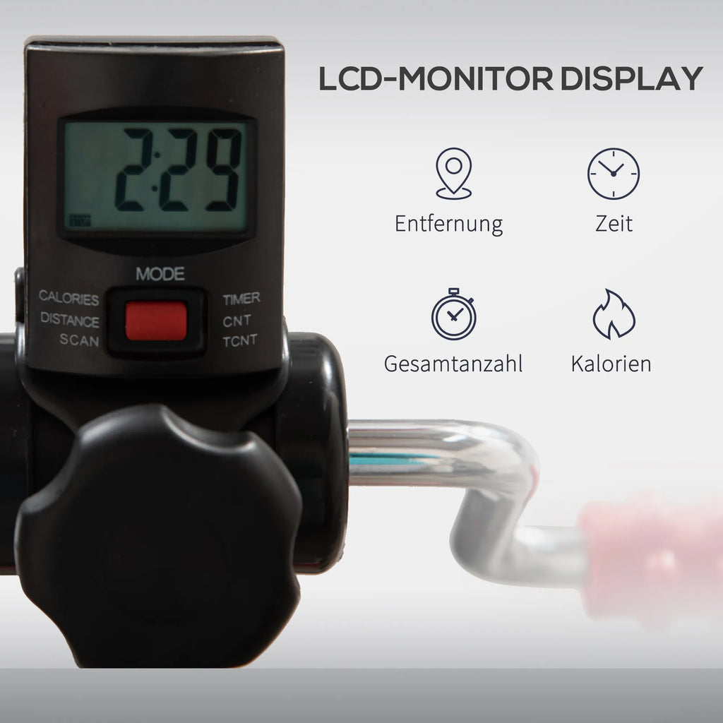 Mini treniruoklis kojoms ir rankoms su LCD ekranu, reguliuojamas, juodas, iki 120 kg