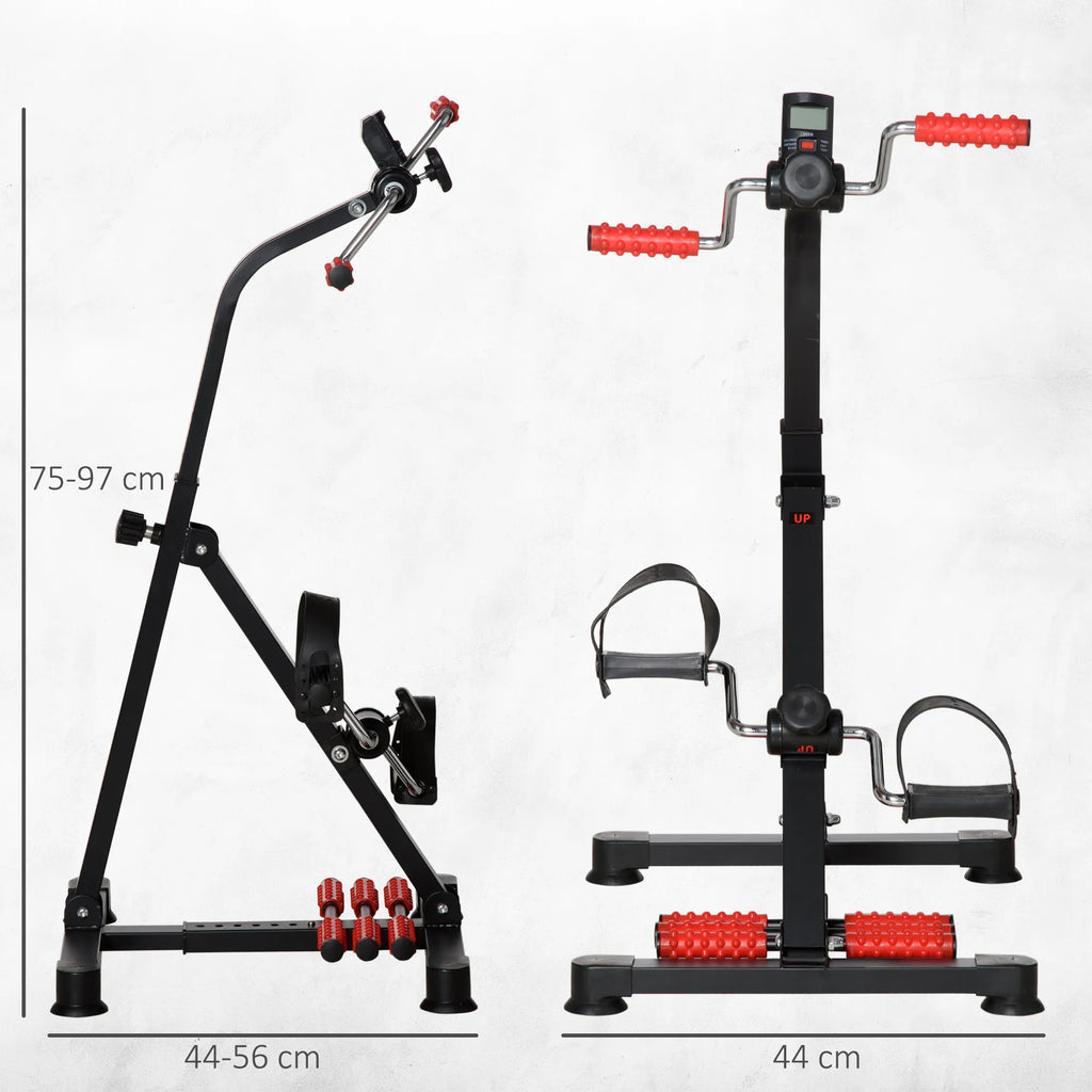 Mini treniruoklis kojoms ir rankoms su LCD ekranu, reguliuojamas, juodas, iki 120 kg