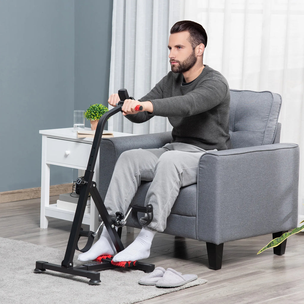 Mini treniruoklis kojoms ir rankoms su LCD ekranu, reguliuojamas, juodas, iki 120 kg