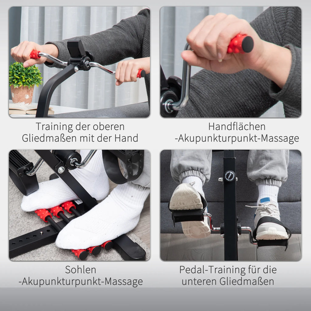Mini treniruoklis kojoms ir rankoms su LCD ekranu, reguliuojamas, juodas, iki 120 kg