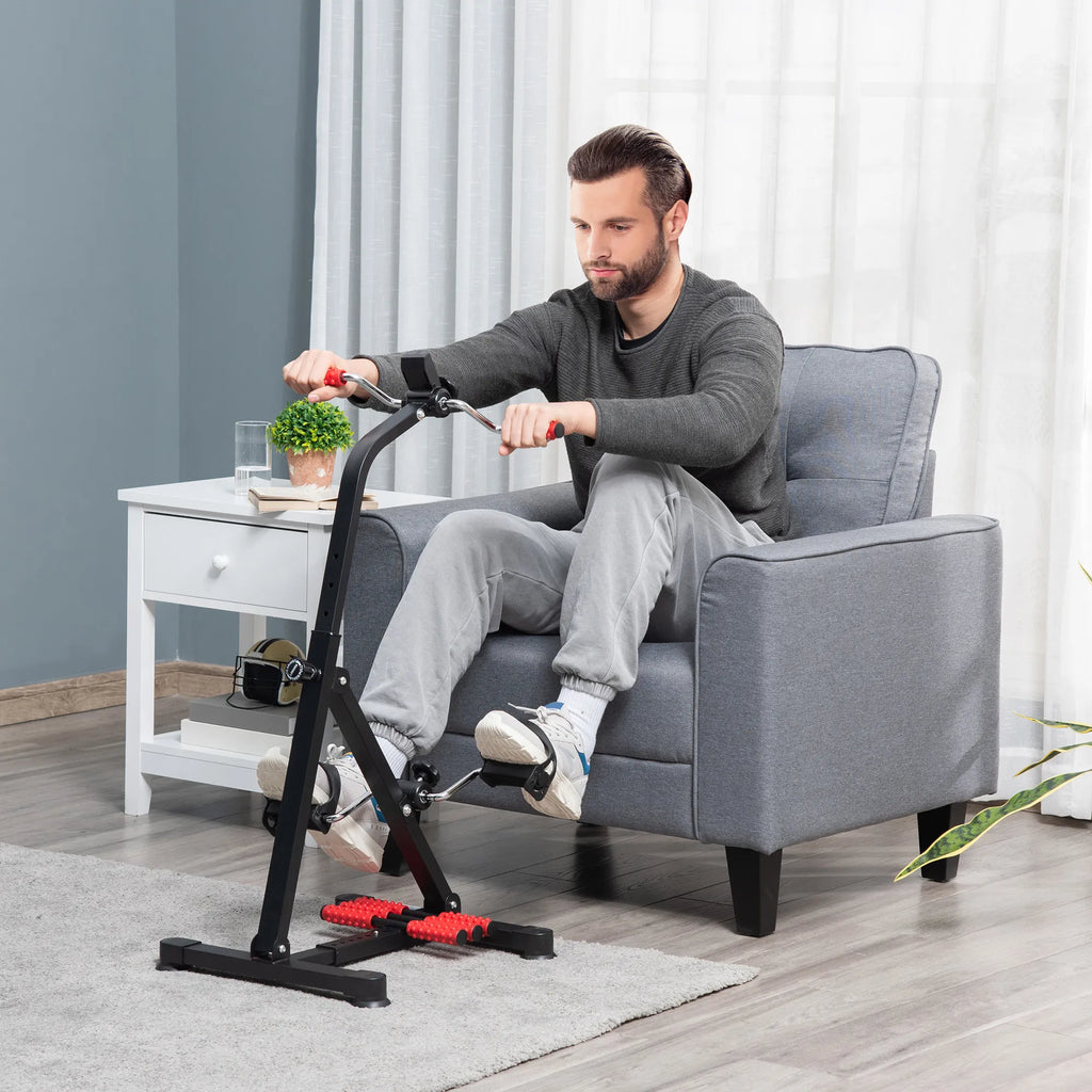 Mini treniruoklis kojoms ir rankoms su LCD ekranu, reguliuojamas, juodas, iki 120 kg