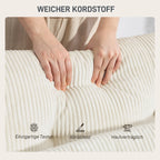 Minkšta sofa-lova su puodelių laikikliu, kreminė