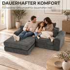 Minkštas kampas sofa lova, modulinis, 76 cm sėdynės gylis, tamsiai pilkas