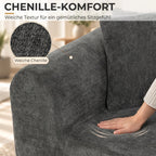 Minkštas kampas sofa lova, modulinis, 76 cm sėdynės gylis, tamsiai pilkas