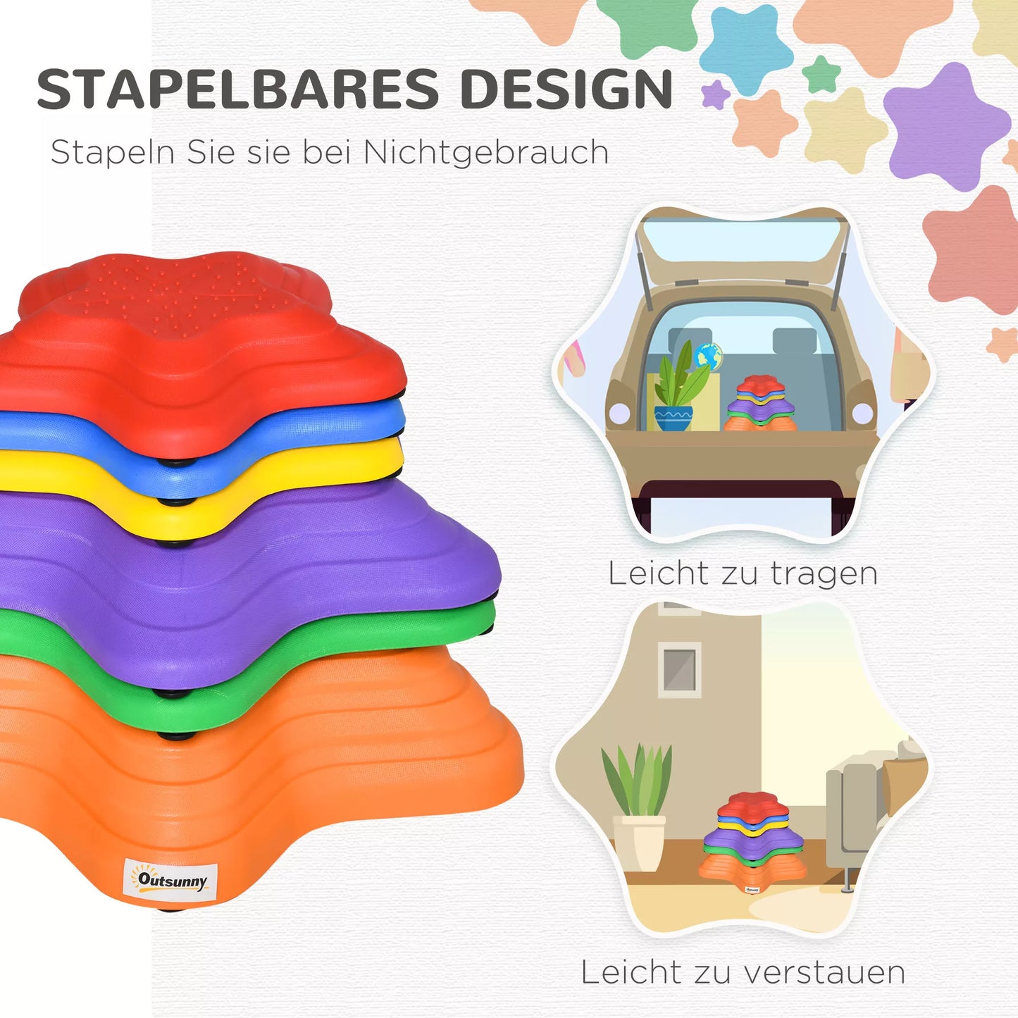 Sukraunami neslystantys pakopėliai vaikams, 3 dydžių, iki 80 kg, skirti naudoti lauke ir viduje