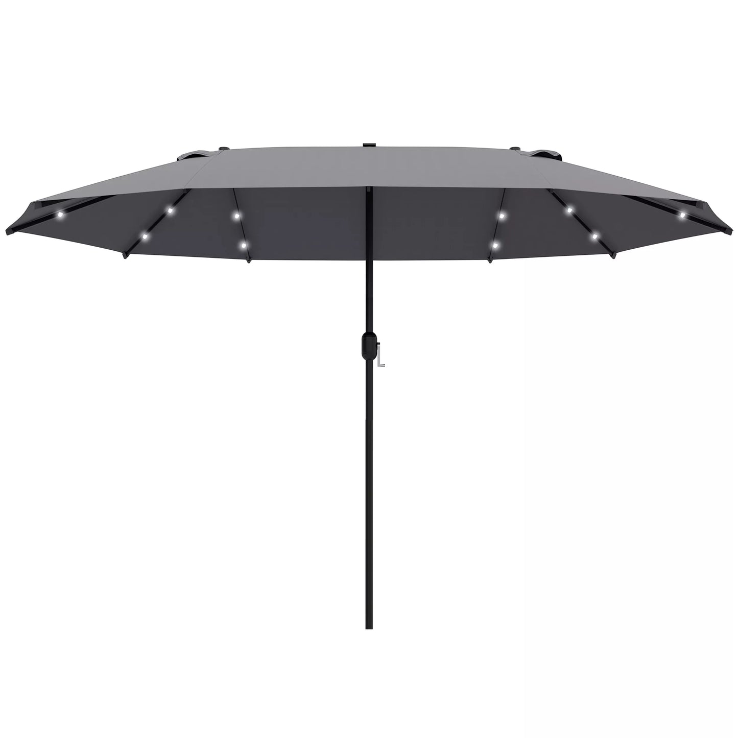 Ovalus tamsiai pilkas skėtis nuo saulės 440 x 260 cm