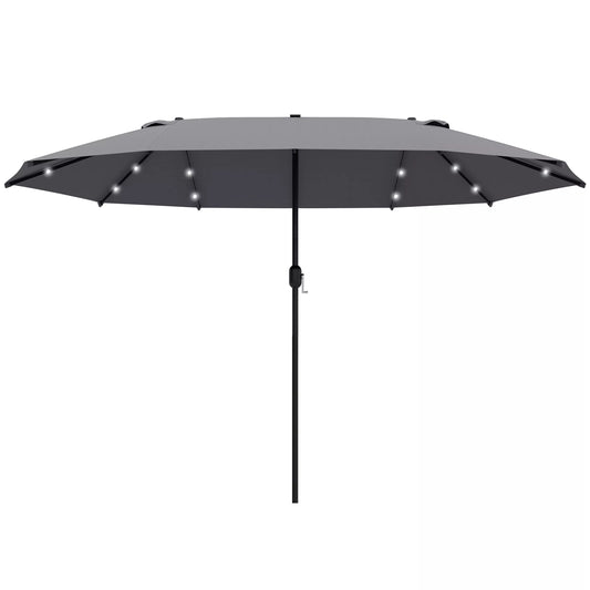 Ovalus tamsiai pilkas skėtis nuo saulės 440 x 260 cm