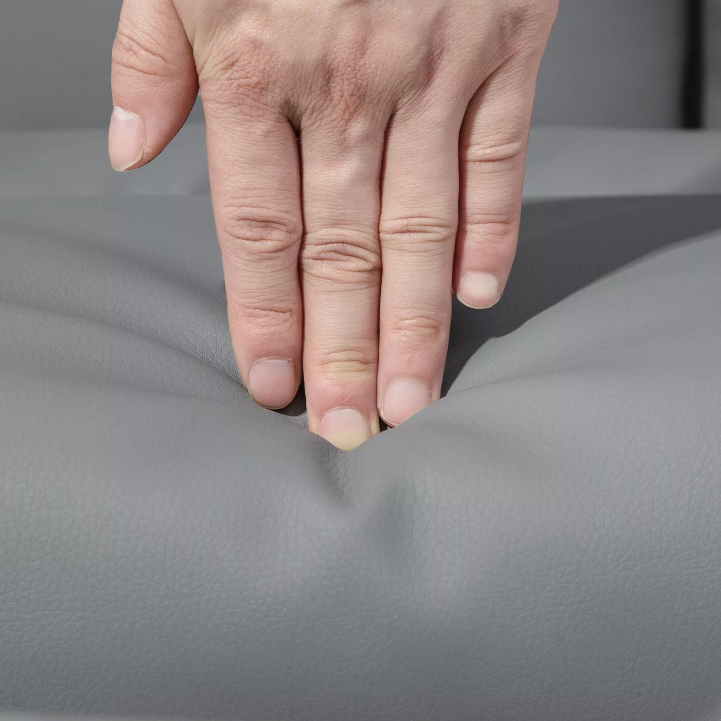 2 dalių fotelių komplektas su pakoja, reguliuojamas aukštis, atlošo pasvirimo funkcija, šviesiai pilkas