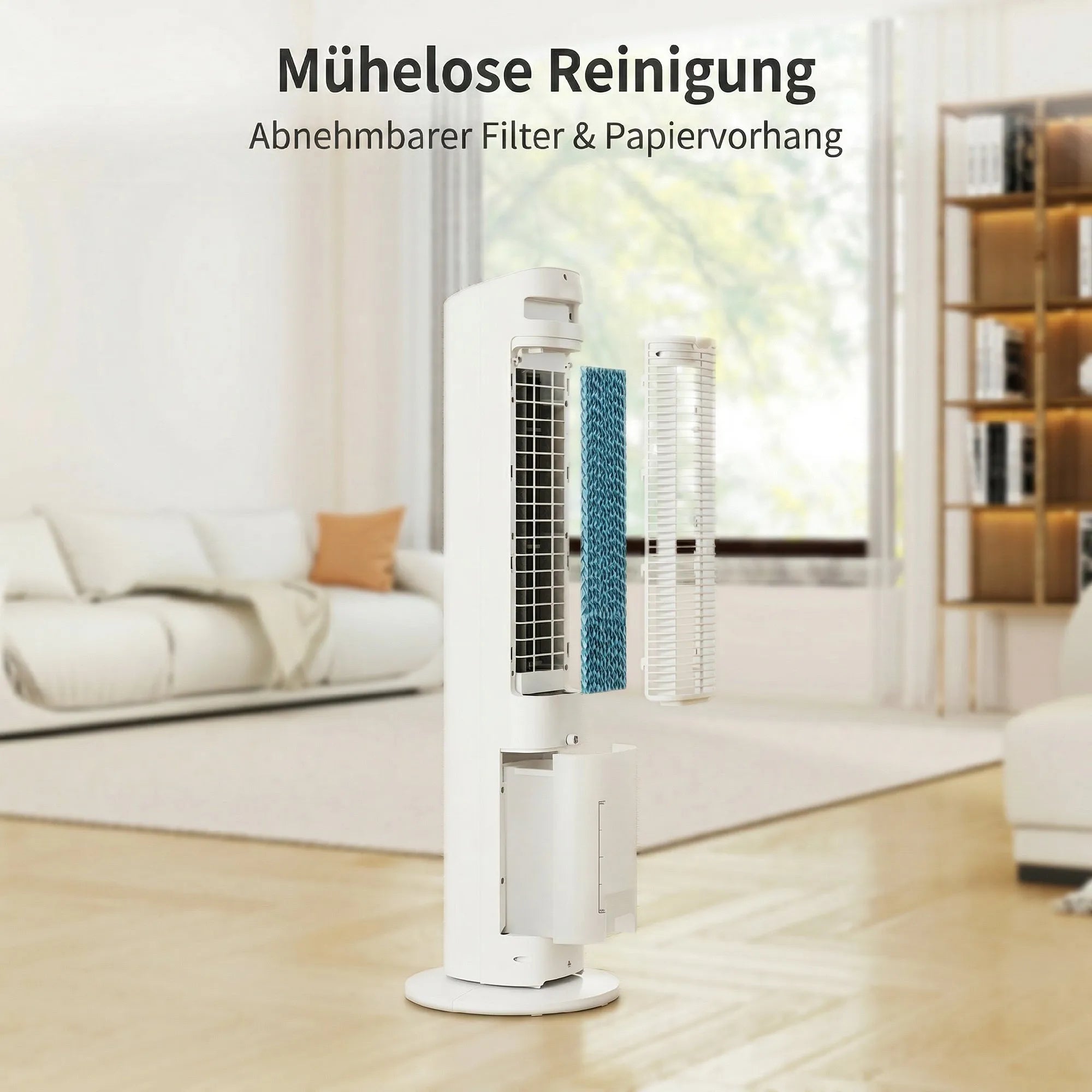 Mobilus 3-in-1 bokšto tipo oro vėsintuvas plastikinis iki 20 m² baltas