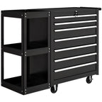 Mobilus įrankių vežimėlis su 7 stalčiais ir lentyna 96x33x75 cm juodas