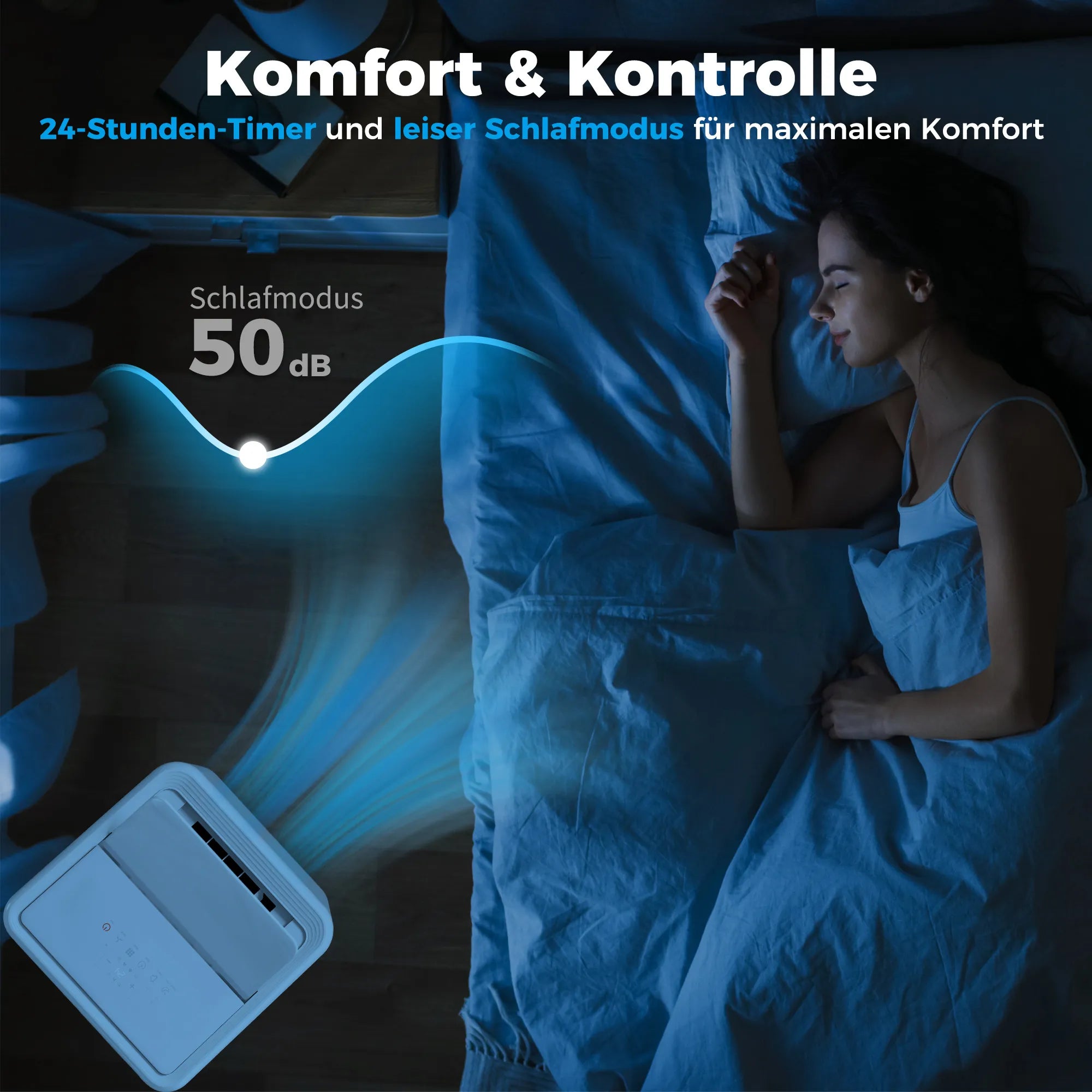 Mobilus oro kondicionierius 12000 BTU 3,5 kW 5-in-1 su nuotolinio valdymo pultu baltas