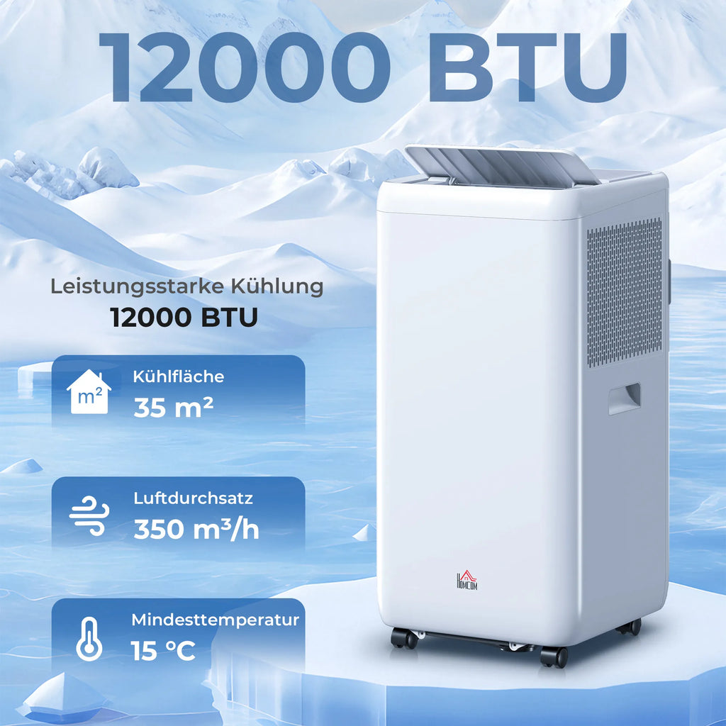 Mobilus oro kondicionierius 12000 BTU 3,5 kW 5-in-1 su nuotolinio valdymo pultu baltas