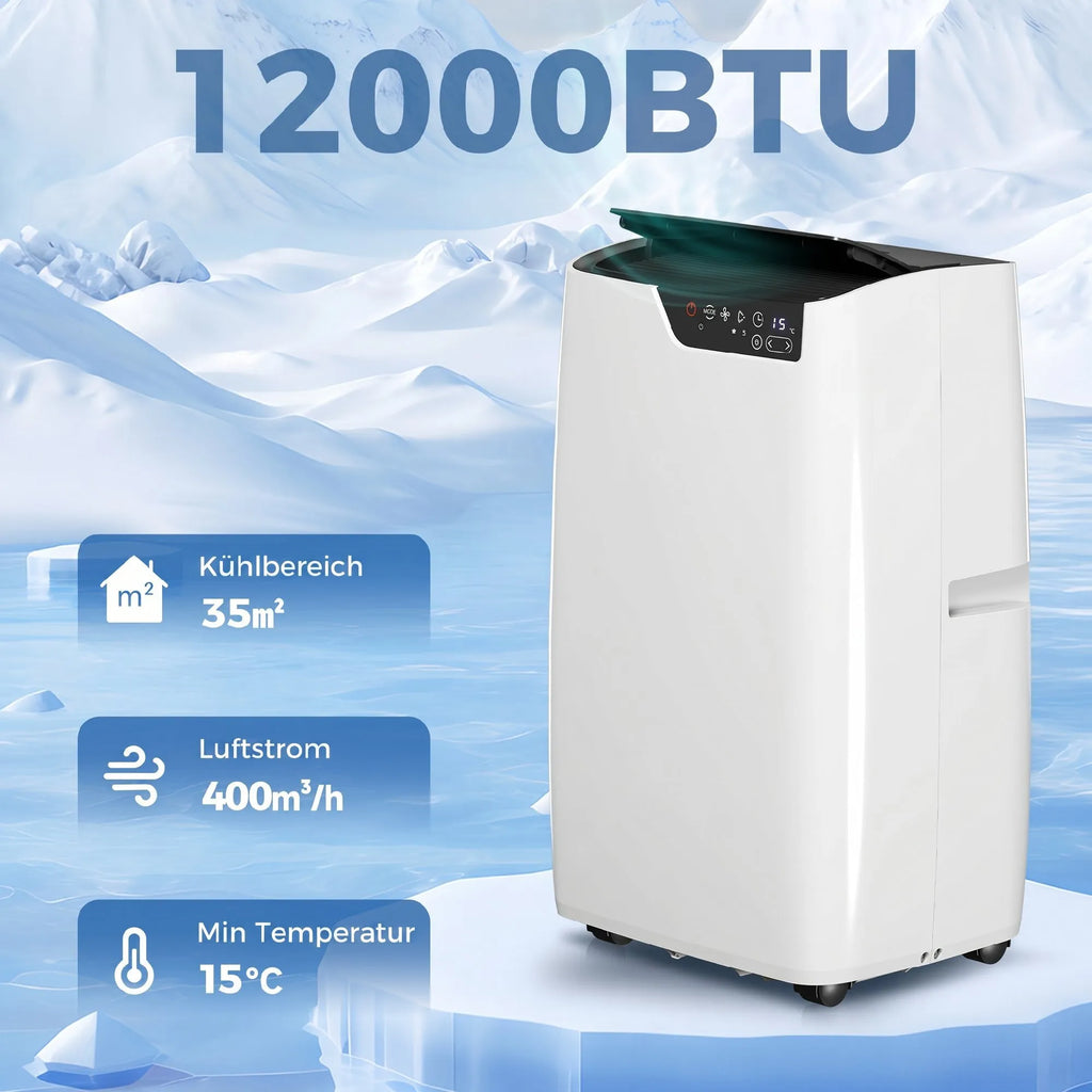 Mobilus oro kondicionierius 12000 BTU, 4-in-1 funkcija, WiFi, valdymo balsu palaikymas, baltas