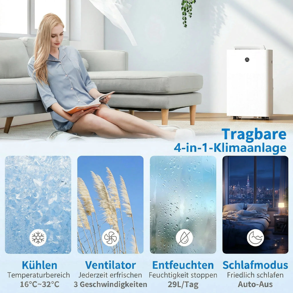 Mobilus oro kondicionierius 12000 BTU 4-in-1 su WiFi valdymu, baltas