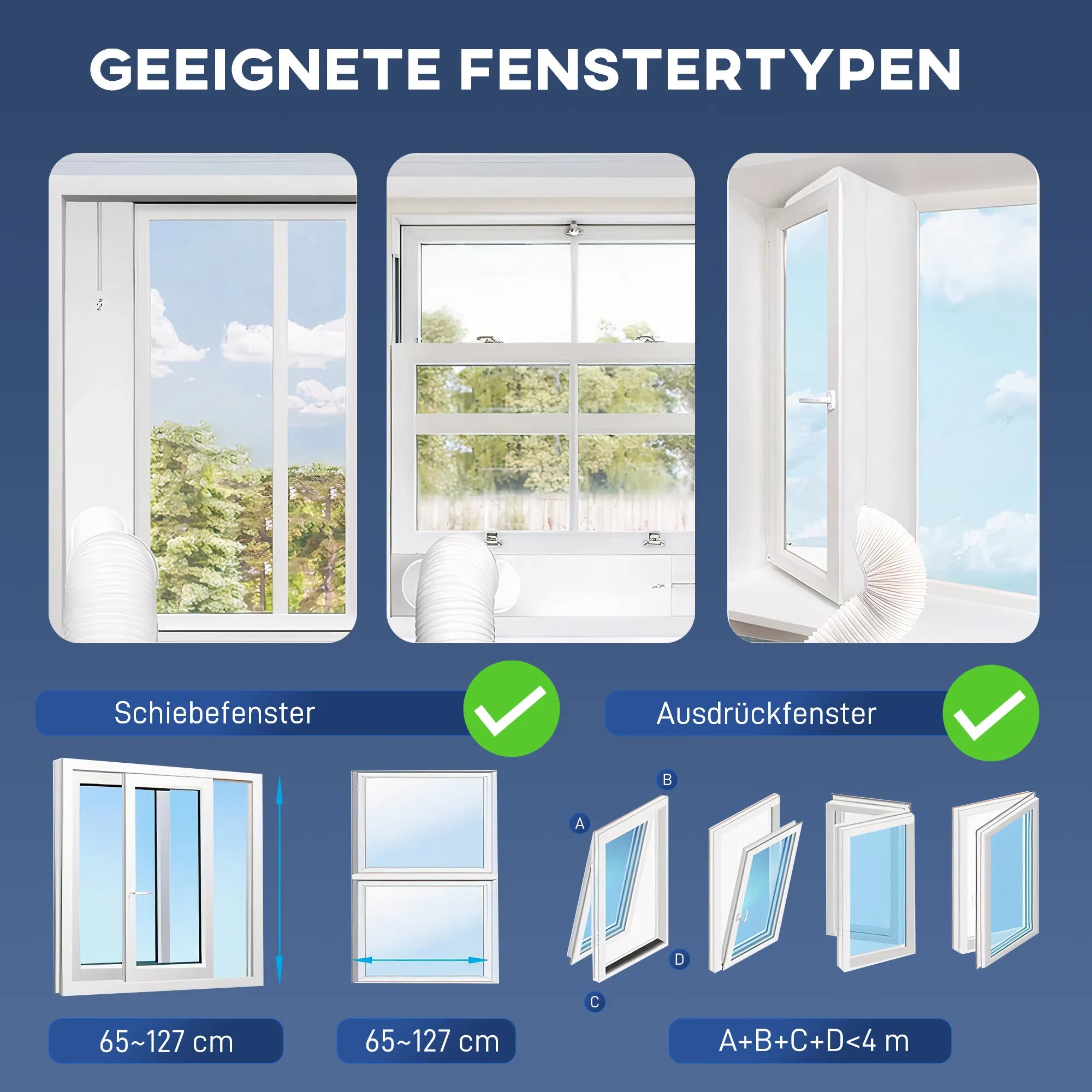 Mobilus oro kondicionierius 3-in-1, 9000 BTU, 28 m², baltas