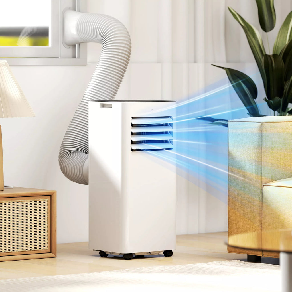 Mobilus oro kondicionierius 3-in-1 su ventiliatoriumi ir laikmačiu, baltas