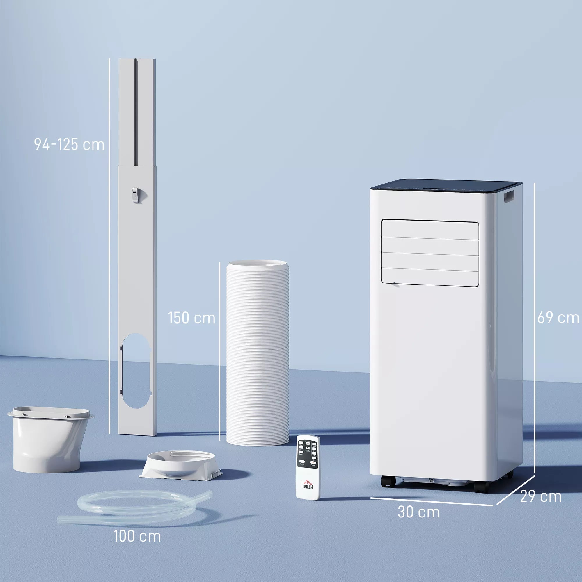 Mobilus oro kondicionierius 3-in-1 su ventiliatoriumi ir laikmačiu, baltas