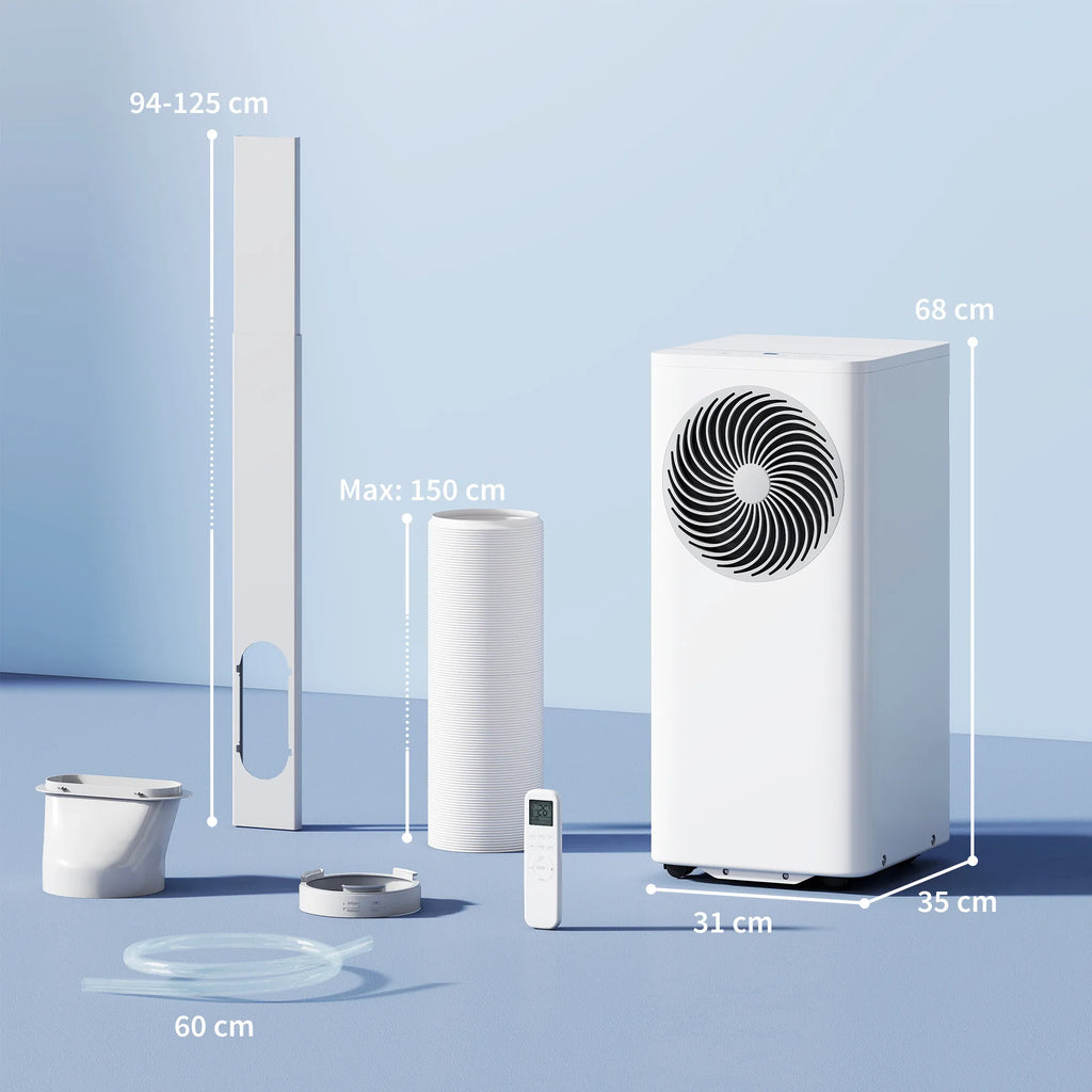 Mobilus oro kondicionierius 9000 BTU, 4-in-1, baltas