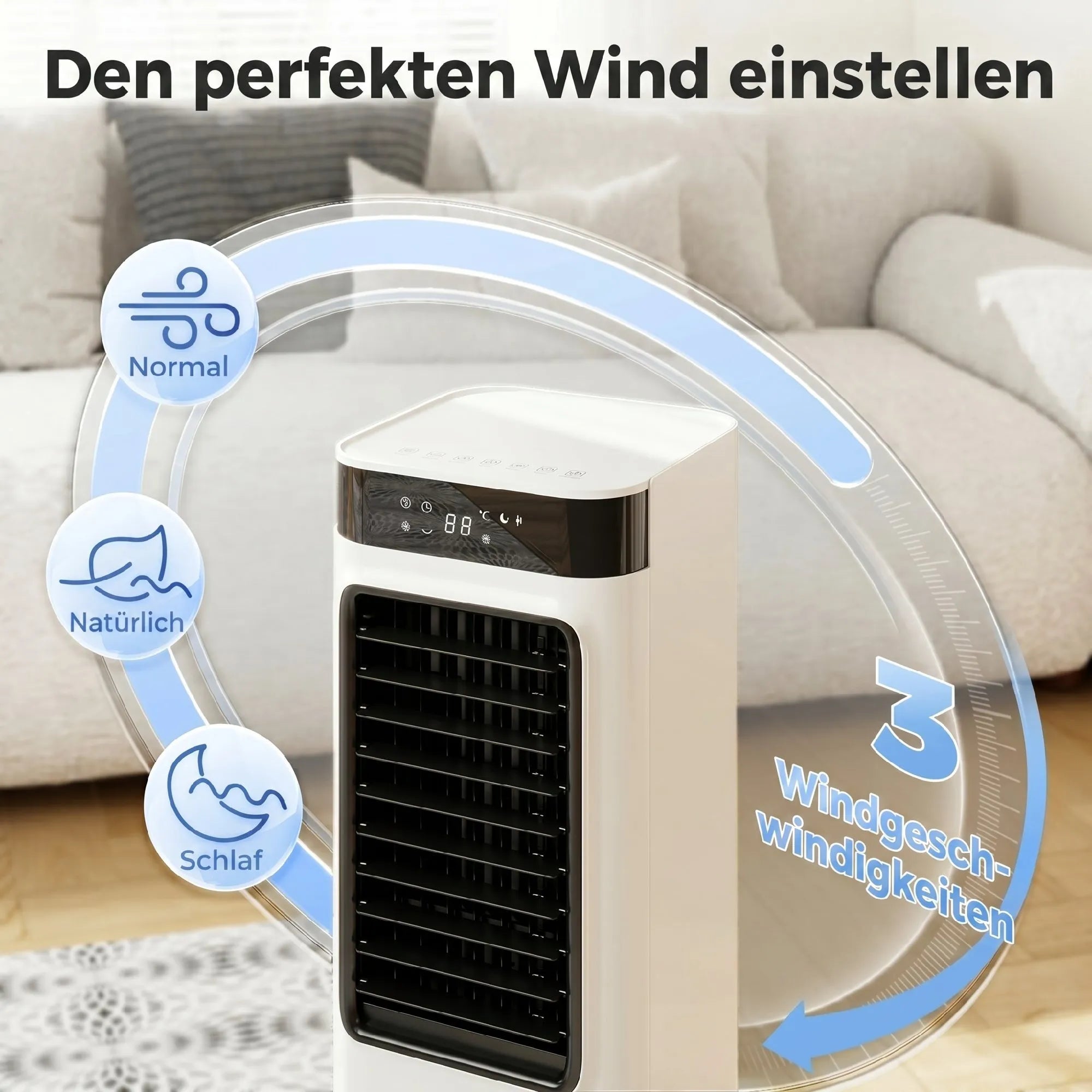 Mobilus oro vėsintuvas, 3-in-1 su 7 l talpos bakeliu, baltas