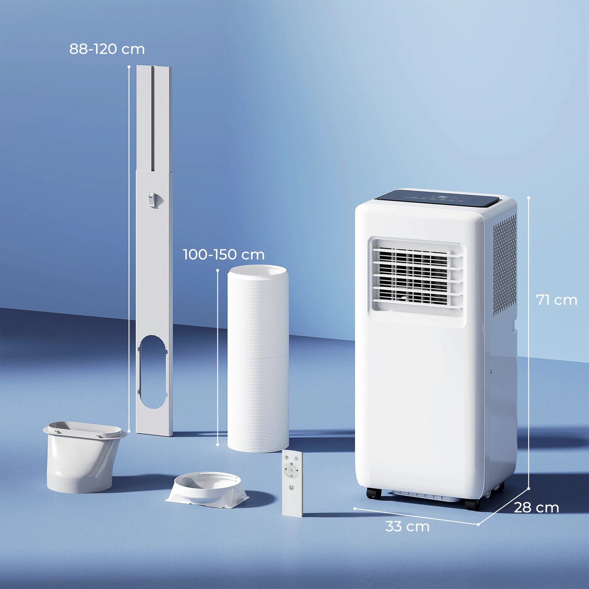 Mobilus oro vėsintuvas, 9000 BTU, su nuotolinio valdymo pulteliu, baltas