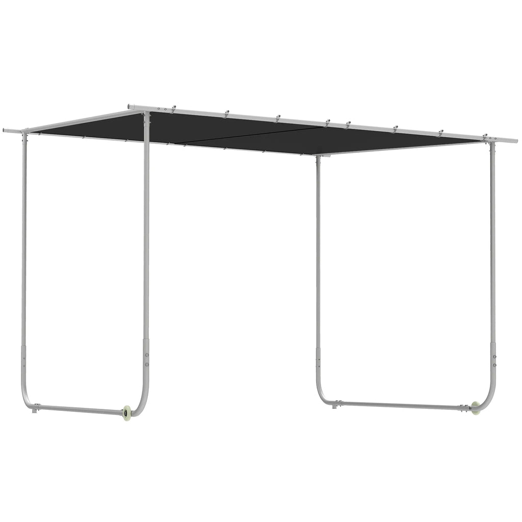 Mobilus paviljonas su ratukais, su smėlio maišais, metaliniu rėmu, 3x3 m, pilkos spalvos