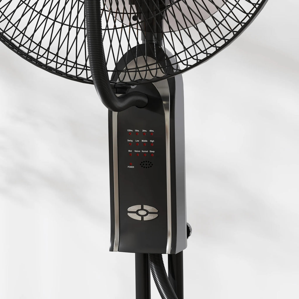 Mobilus ventiliatorius su drėkinimo funkcija, 75W, su nuotolinio valdymo pulteliu, juodas