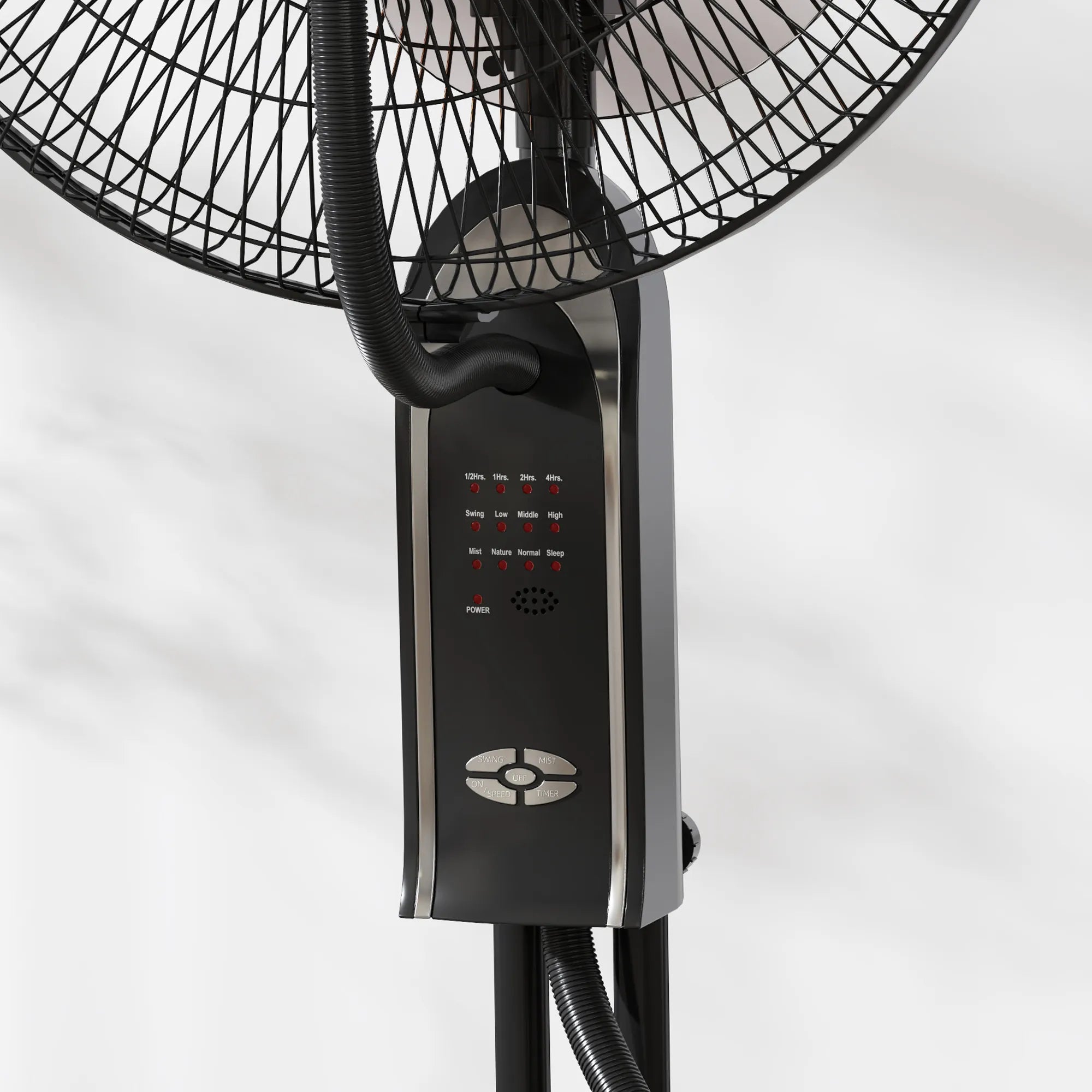 Mobilus ventiliatorius su drėkinimo funkcija, 75W, su nuotolinio valdymo pulteliu, juodas