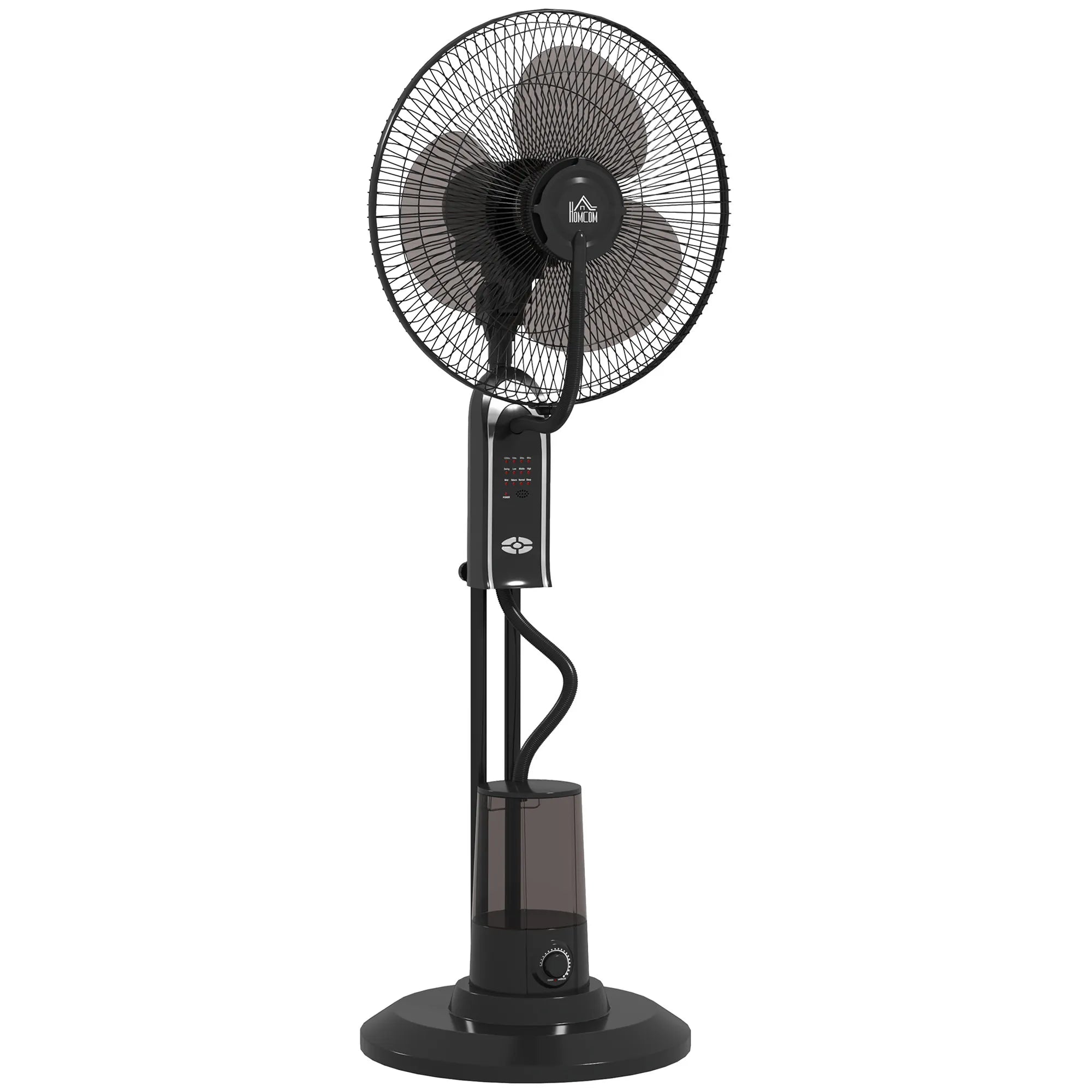 Mobilus ventiliatorius su drėkinimo funkcija, 75W, su nuotolinio valdymo pulteliu, juodas