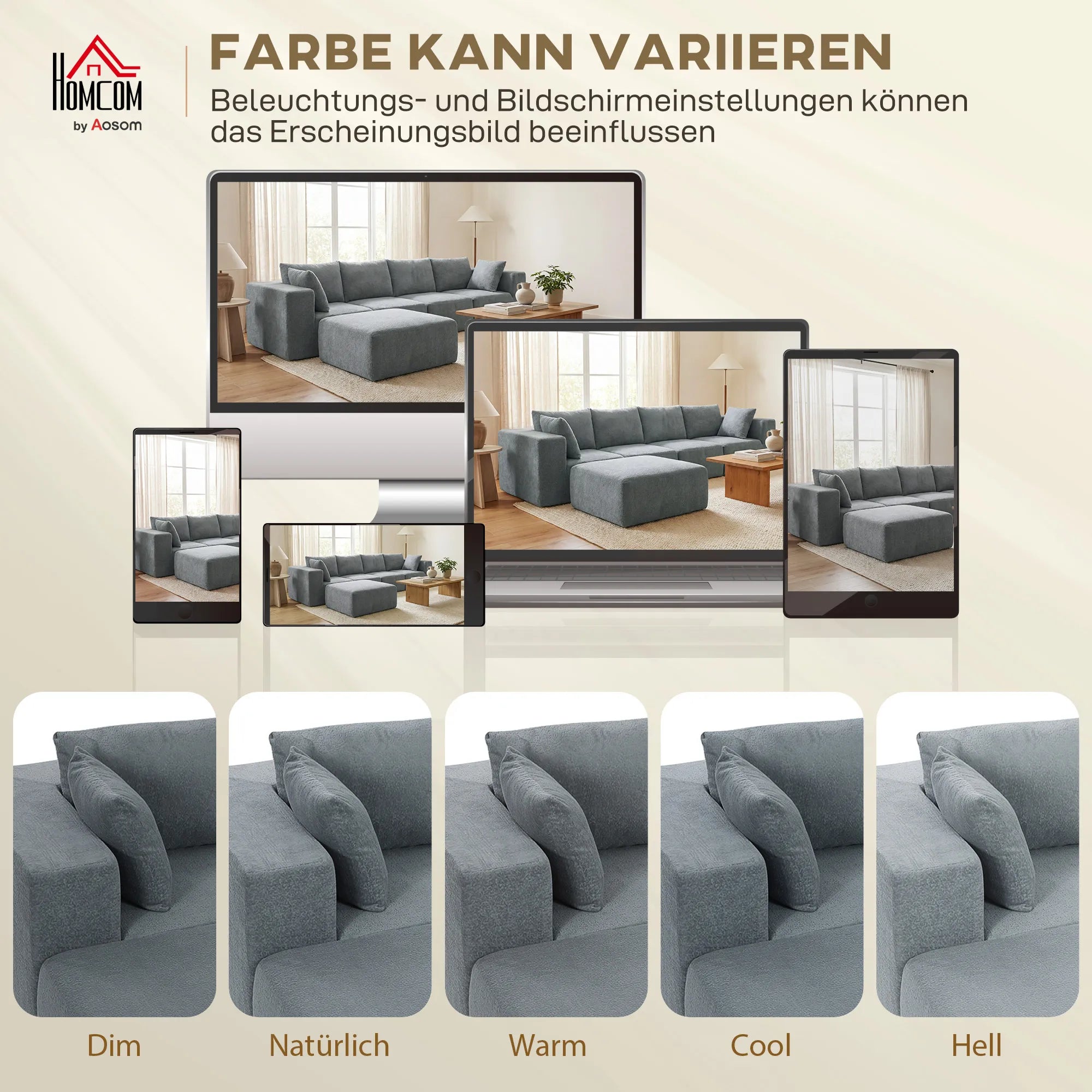 Modulinė kampinė sofa, 6 dalių, tamsiai pilka