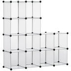 Modulinė lentyna su 16 stalčių, pastatoma, balta, 125 × 32 × 125 cm