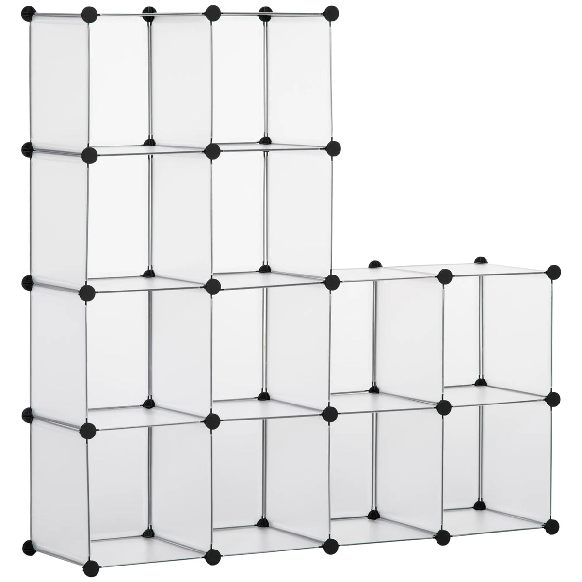 Modulinė lentyna su 16 stalčių, pastatoma, balta, 125 × 32 × 125 cm