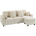 Modulinė sofa L formos sofa-lova, 3 vietų, smėlio spalvos